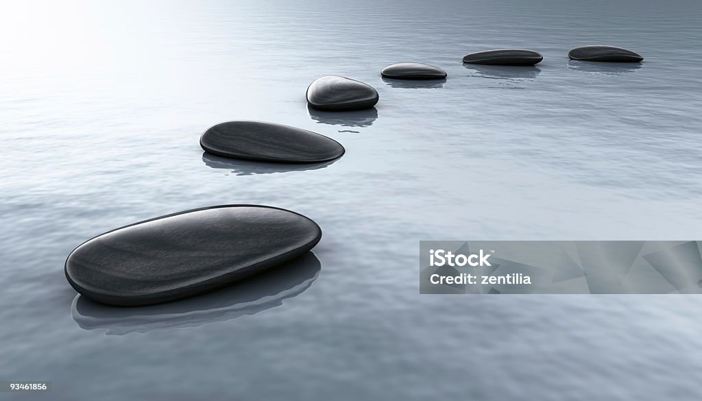 Black kamieni w wodzie - Zbiór zdjęć royalty-free (Aranżacja)