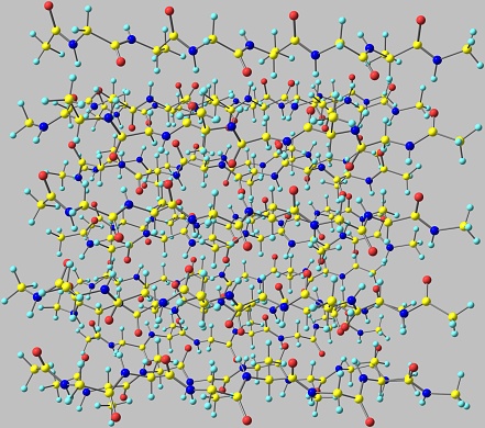 Fibroin is an insoluble protein present in silk created by spiders. 3d illustration