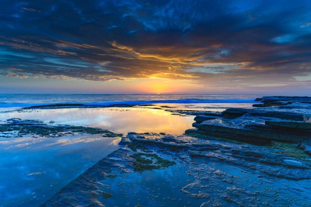 istock Vibrant Sunrise Seascape from Rock Platform 934624422