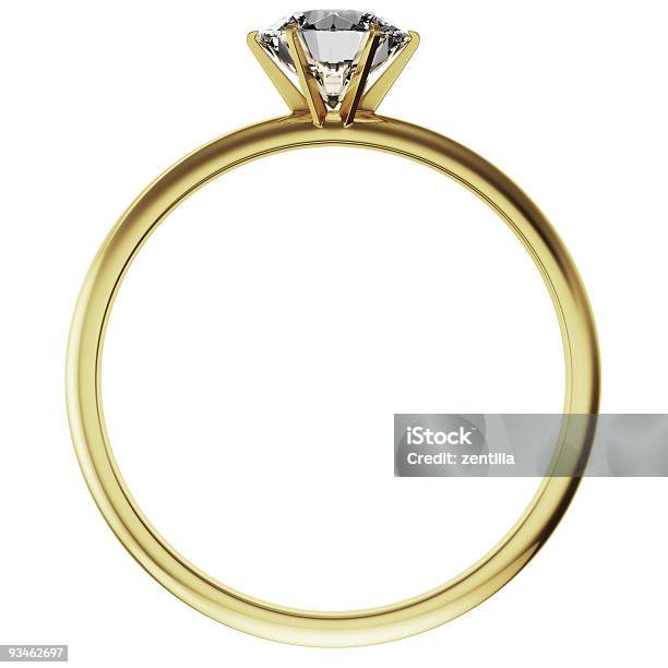 Gold Diamondring Stockfoto und mehr Bilder von Ring - Schmuck - Ring - Schmuck, Freisteller – Neutraler Hintergrund, Gold - Edelmetall