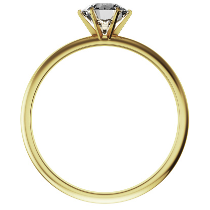 3d rendering of a gold diamond ring