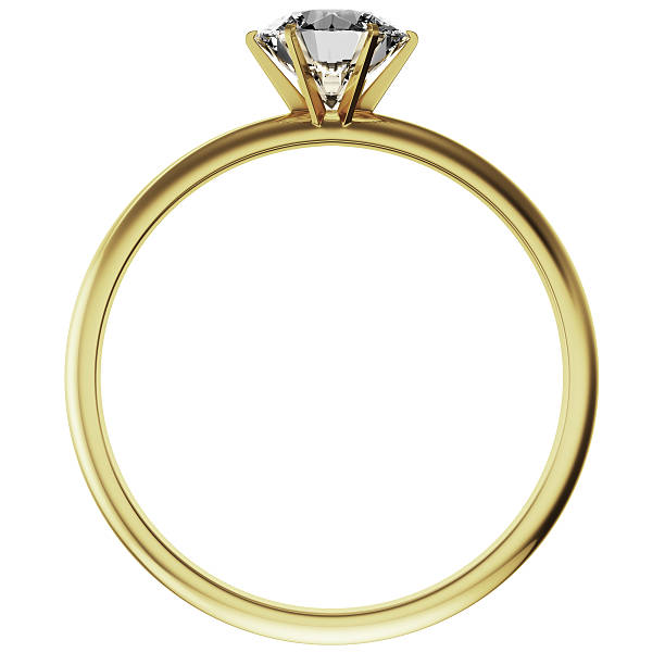 złoty pierścionek z brylantem - ring gold diamond engagement ring zdjęcia i obrazy z banku zdjęć