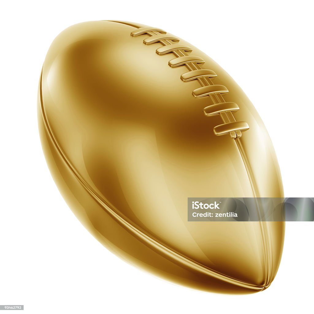 American-Football in gold - Lizenzfrei Gold - Edelmetall Stock-Foto