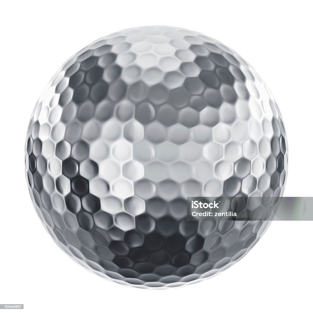 Golfball em prata - Foto de stock de Bola de Golfe royalty-free