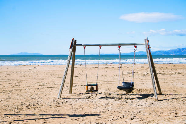 istock background wooden swing on the beach 934643448