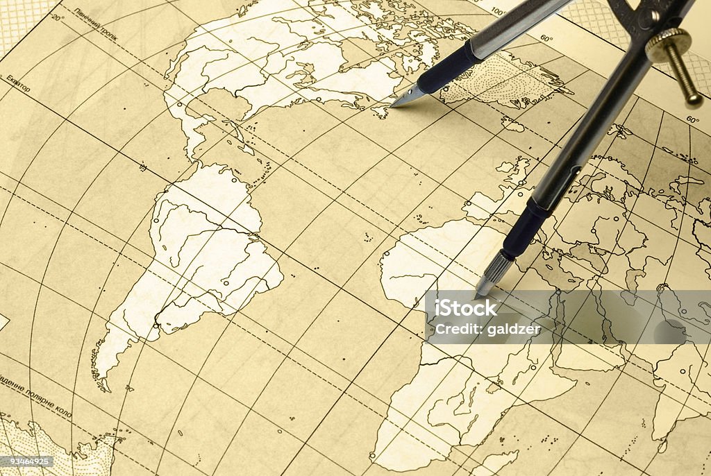 divider and card  Cartography Stock Photo