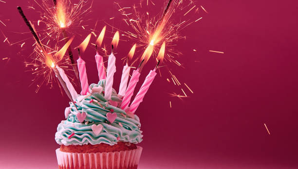 istock muffin with cream and candles 934652558