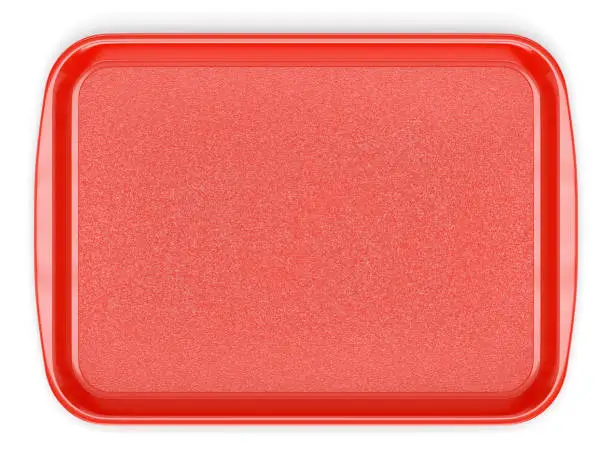 Photo of Red plastic food tray