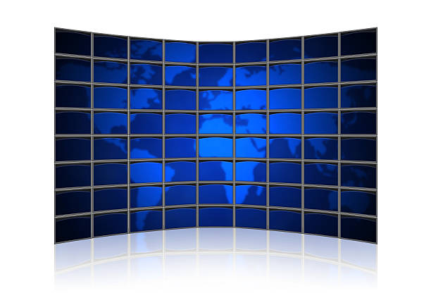 istock Card earth on screens of monitors 93465377