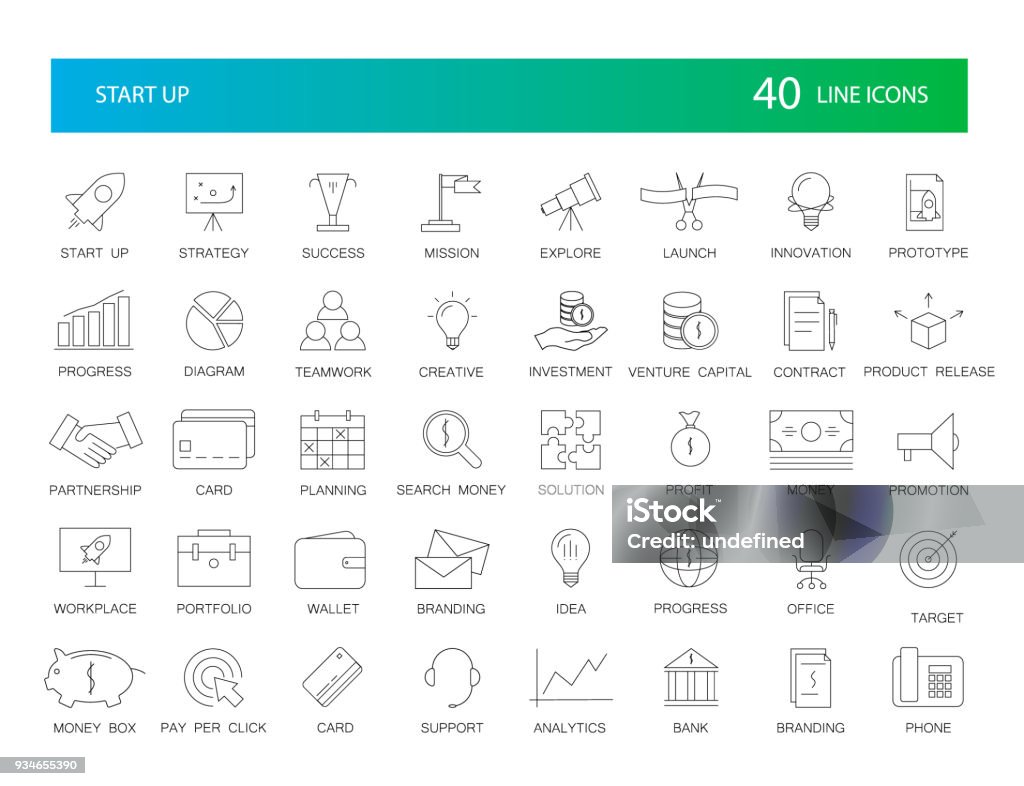 Line icons set. Start Up pack Line icons set. Start Up pack. Vector Illustration Business stock vector