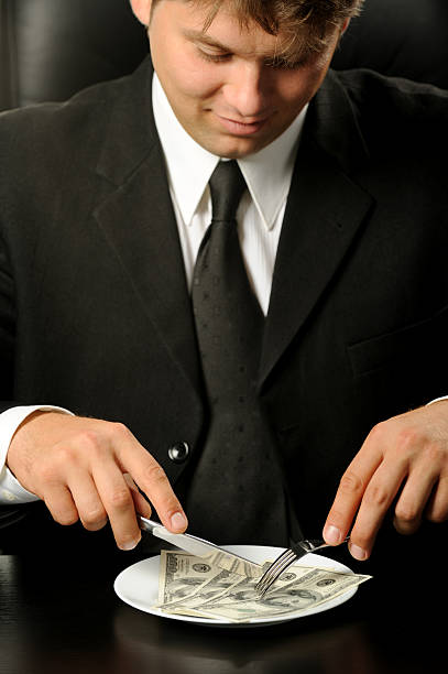 istock The businessman having dinner dollars 93465600