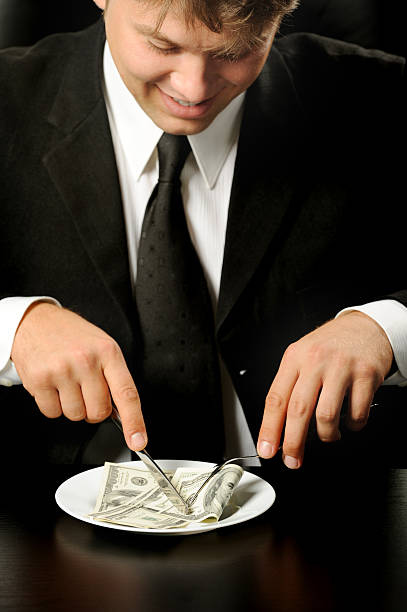 istock The businessman having dinner dollars 93465710