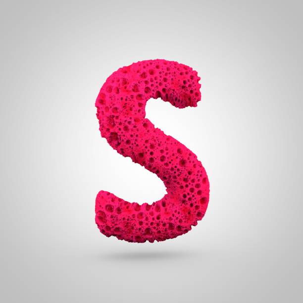 istock Pink sponge letter S uppercase isolated on white background. 934658750
