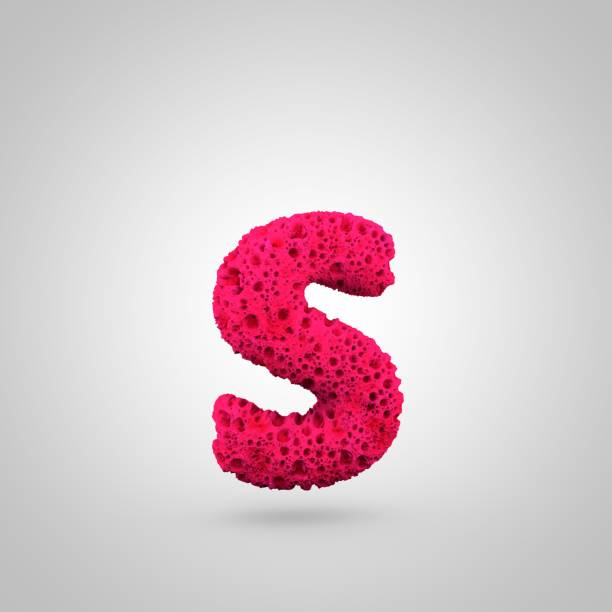 istock Pink sponge letter S lowercase isolated on white background. 934658764