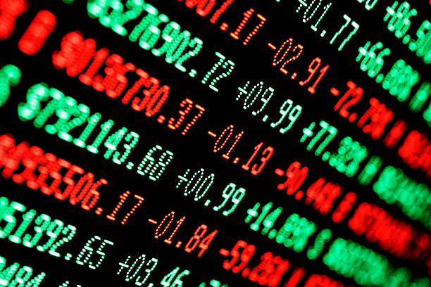 istock stock market screen numbers - finance + currency data 93466054