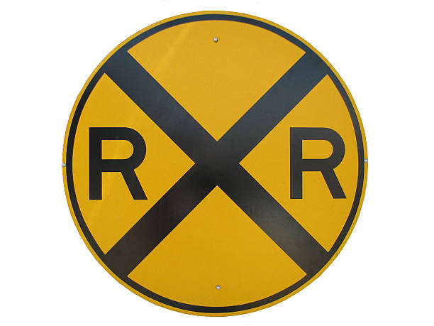 Yellow Railroad Sign stock photo