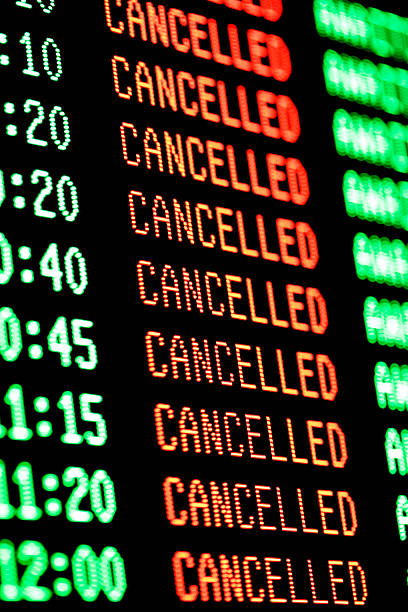 istock flights cancelled - departures arrivals screen / board 93466140