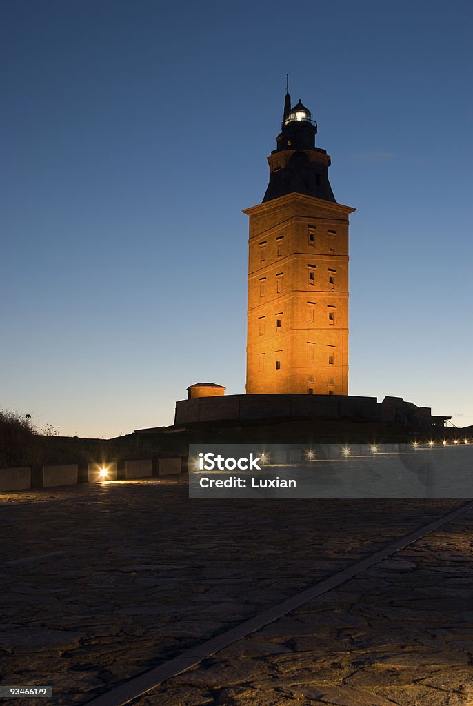 Tower of Hercules - Lizenzfrei Abenddämmerung Stock-Foto