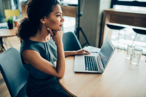 Young African ethnicity businesswoman working