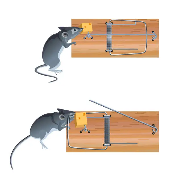 Vector illustration of Mousetrap in action