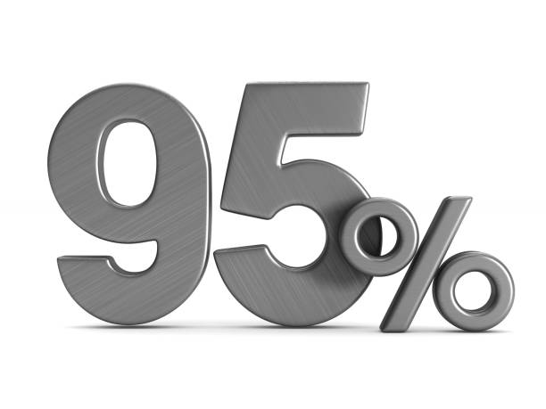 istock ninty five percent on white background. Isolated 3D illustration 934667516