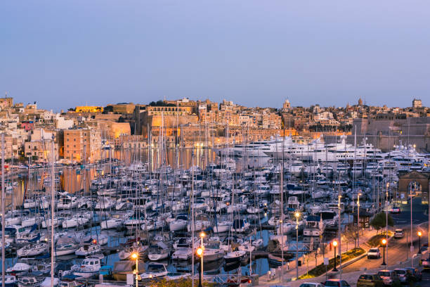istock Beautiful yachts in harbour,Three Cities,Malta 934675692