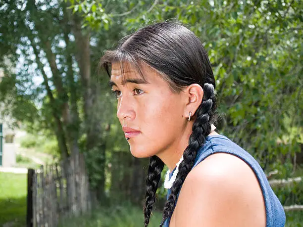 Photo of Handsome Native American teenage boy