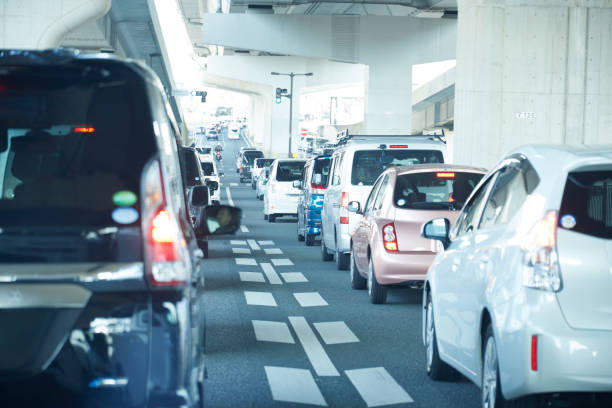 view of the traffic jam
