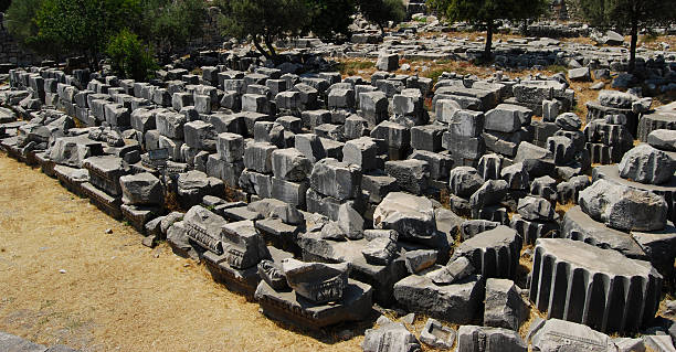 Neat Rows of Archeology stock photo