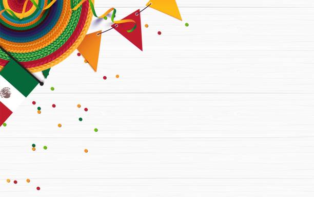 ilustrações de stock, clip art, desenhos animados e ícones de mexican holiday background. - mexican culture cinco de mayo backgrounds sombrero