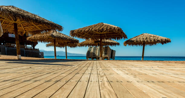 istock Morning on central public beach in Eilat 934681986