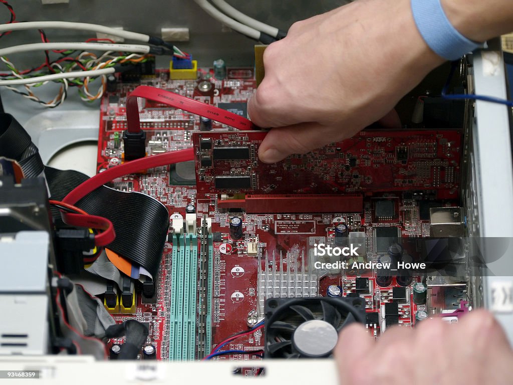 Computer Reparatur-Karte - Lizenzfrei Berufliche Beschäftigung Stock-Foto