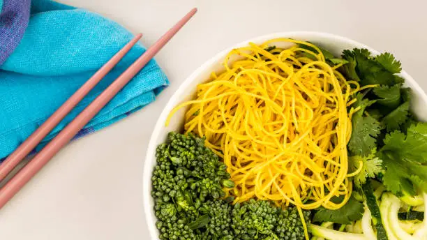 Photo of Vegetarian Egg Noodle And Vegetable Buddha Bowl