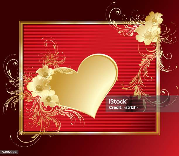 Valentinstagframe Stock Vektor Art und mehr Bilder von Bildhintergrund - Bildhintergrund, Goldfarbig, Valentinstag