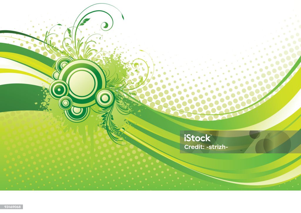 Зеленый гранж абстрактный фон с цветочным рисунком - Векторная графика Возрождение роялти-фри
