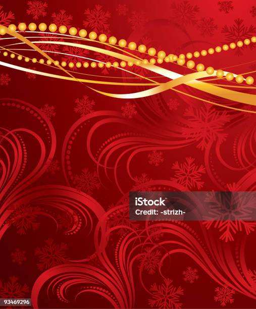 Red Christmas Hintergrund Stock Vektor Art und mehr Bilder von Rot - Rot, Goldfarbig, Altertümlich