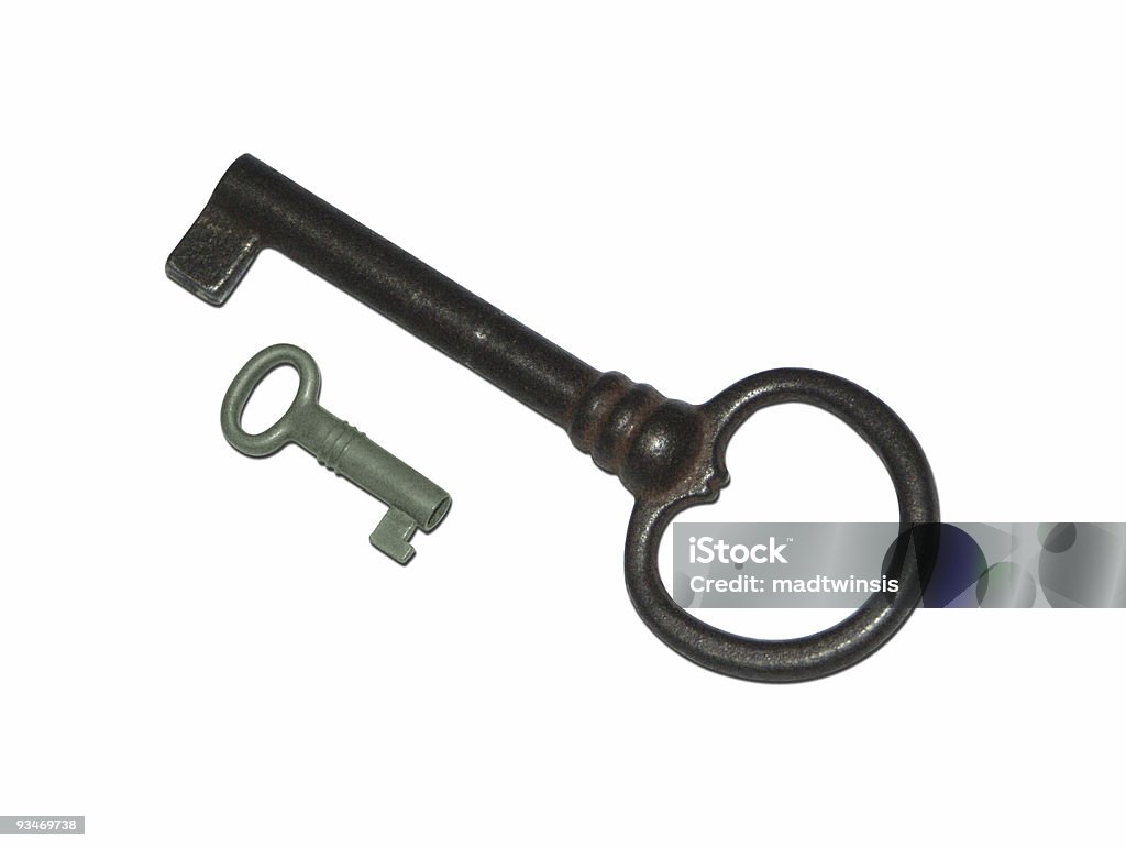 Keys, small and big (clippingpaths)  Clipping Path Stock Photo