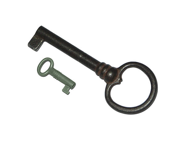 Keys, small and big (clippingpaths) stock photo