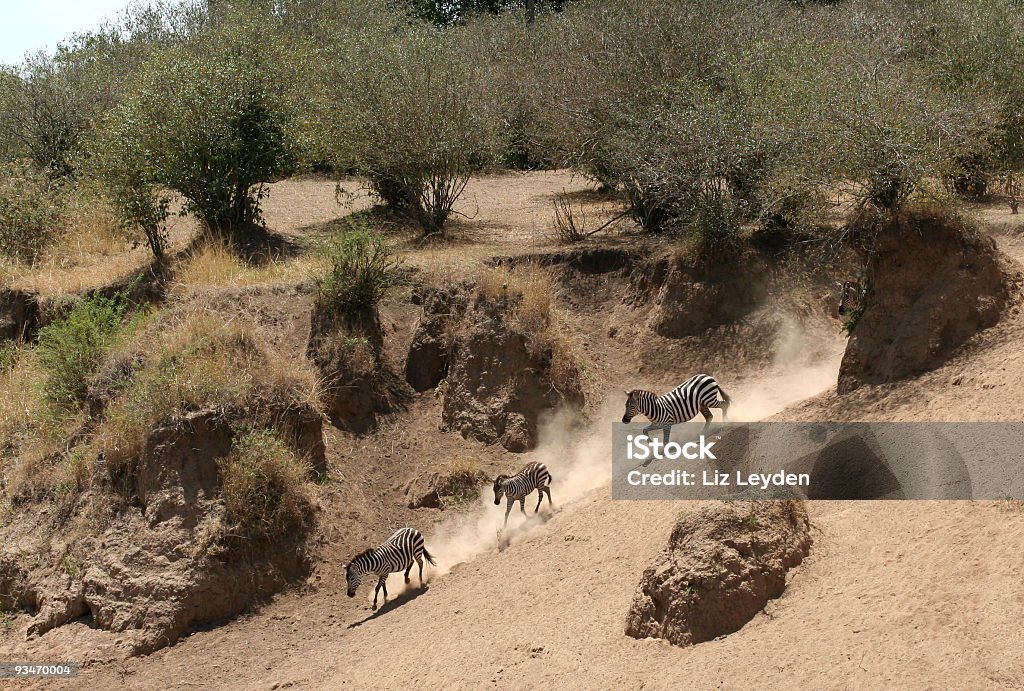 Dusty descent  Africa Stock Photo