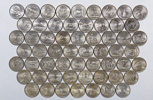 old 100 yen coin on white background