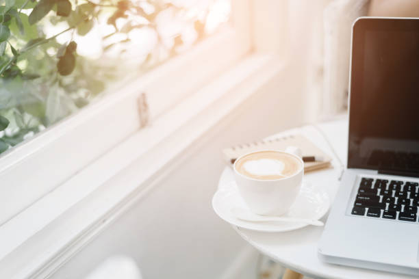 istock Laptop with coffee cup home office. 934709370