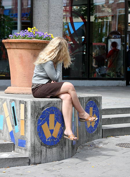 Woman thinking in waiting roomSimilar images