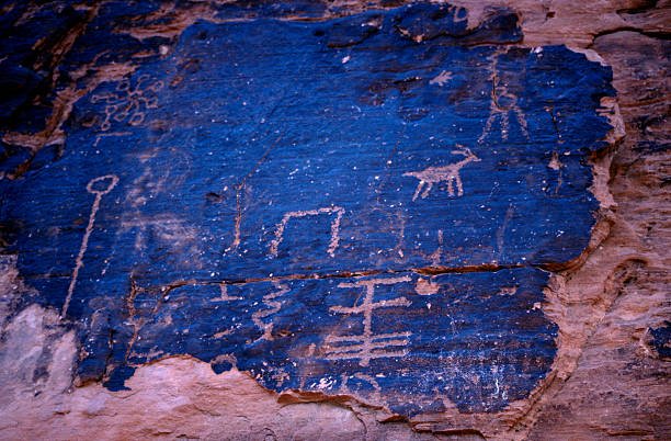 istock Petroglyphs on desert varnish, Valley of Fire State Park, Nevada 93472872