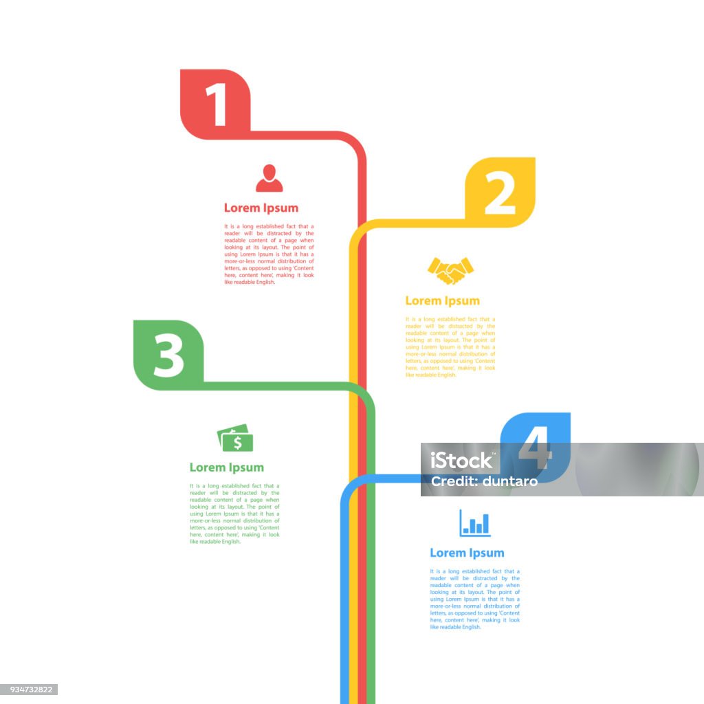 Sequential Inforghraphic Four Steps Sequence Infographic Layout Concept Vector Illustration ...