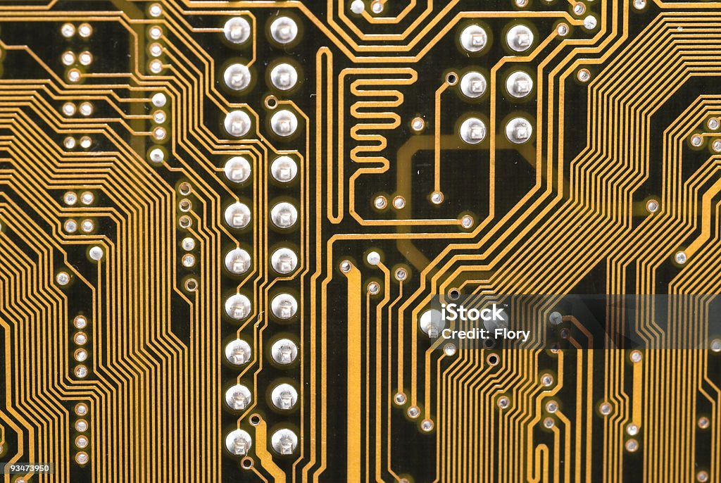 Circuit board, Computer Part, Macro  CPU Stock Photo