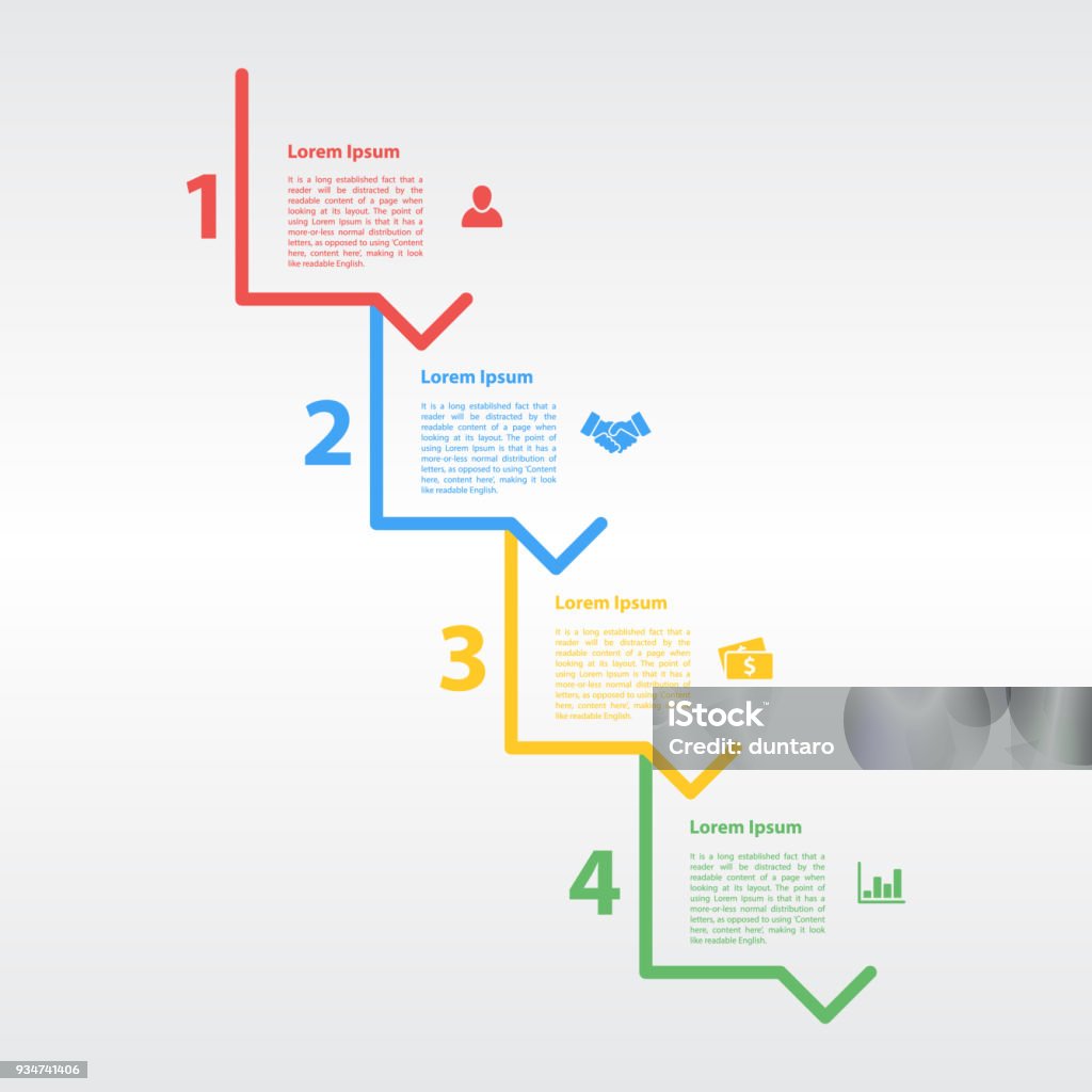 Four Steps Sequence Infographic Layout Stock Illustration - Download ...