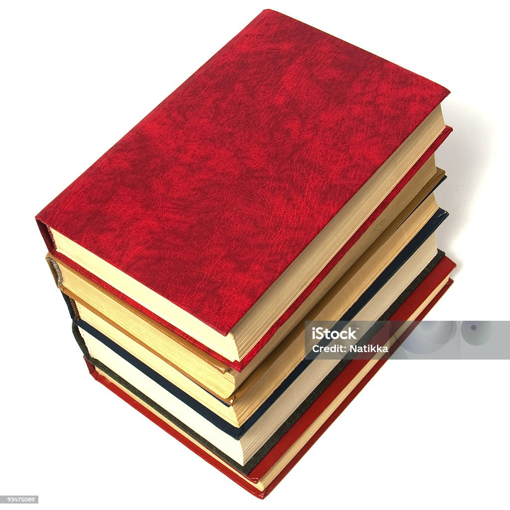 Pilha de livros sobre fundo branco - Foto de stock de Fotografia - Imagem royalty-free