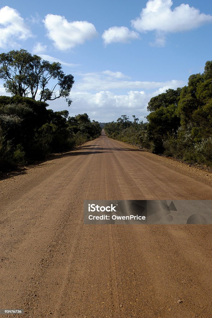 Outback Road to Nowhere Australien - Lizenzfrei Fluchtpunkt Stock-Foto