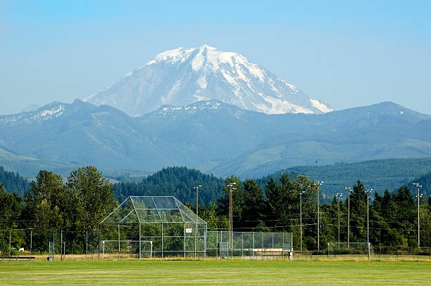 Mount Rainier Towers over Soccer Field