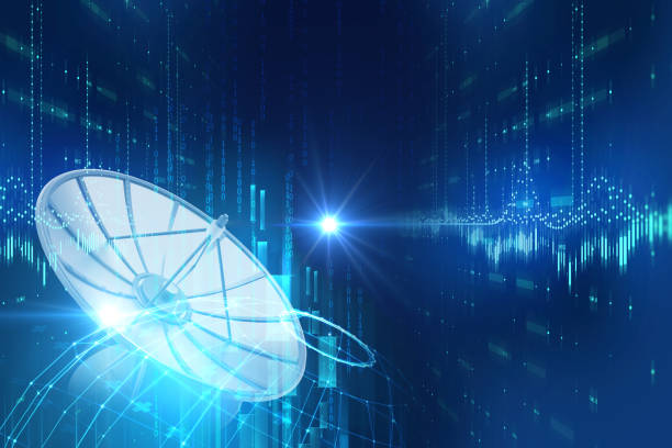 istock 3d illustration of Satellite dish  on abstract technology background 934787880